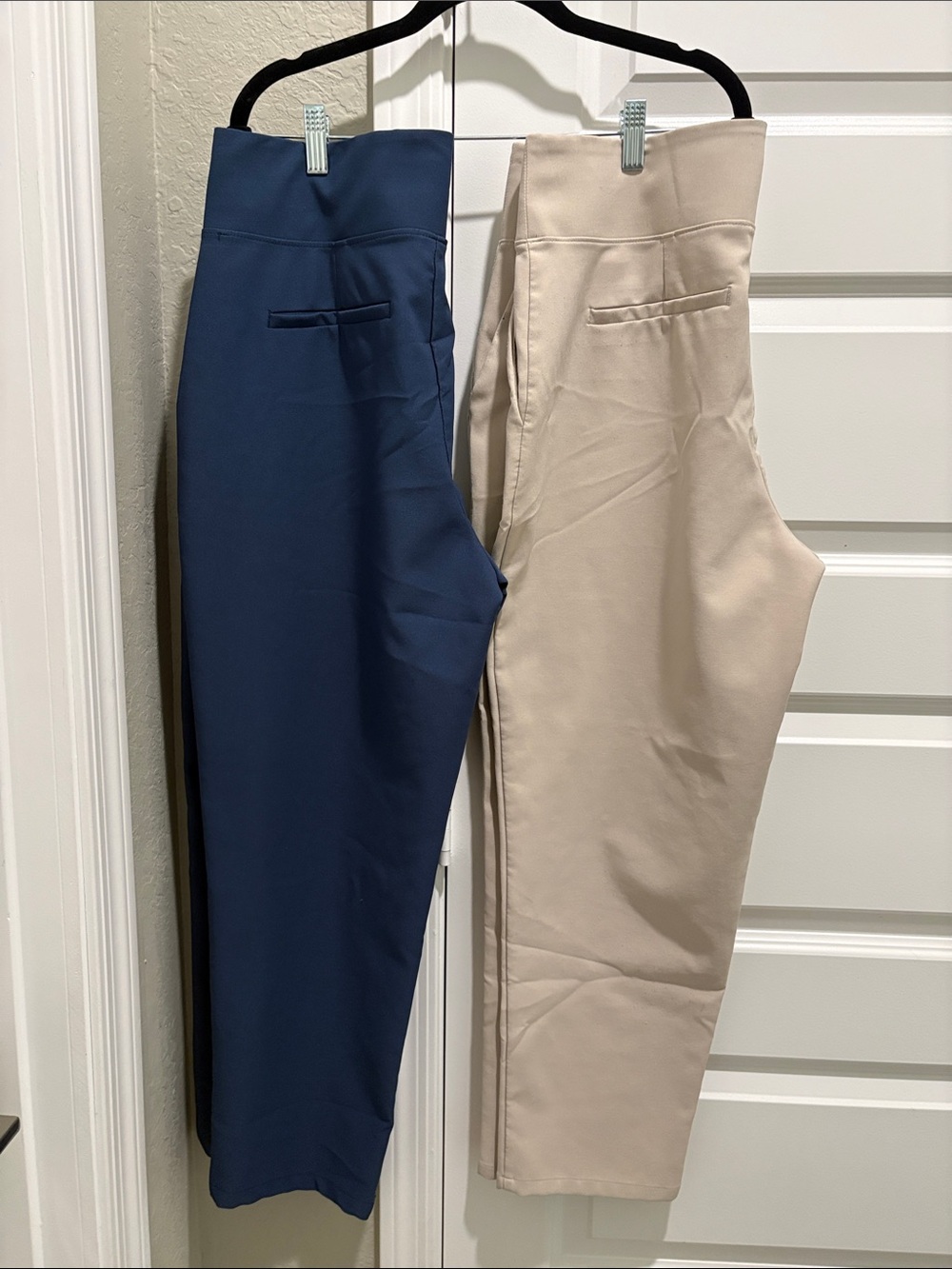 Nine West Navy and Beige High-Waist Slim Trousers